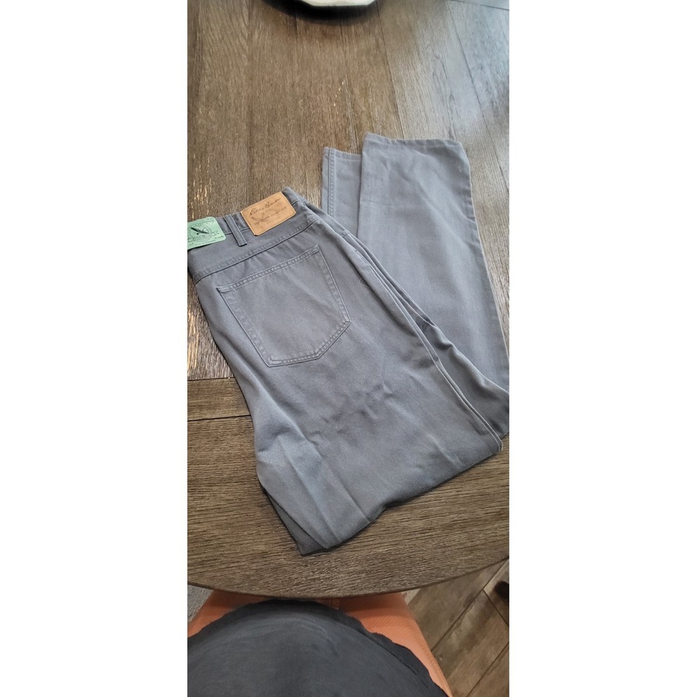 New Eddie Bauer Mens Jeans 36x32 Gray Denim Straight Leg Hiking Comfort Pants - Picture 8 of 8